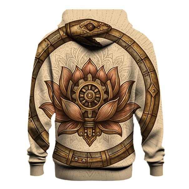 Mechanical Lotus Ouroboros Mandala designer hoodies