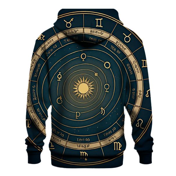 Zodiac Wheel Of Planetary Orbits graphic hoodies