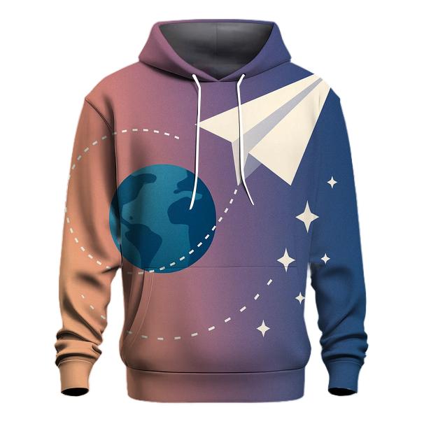 Orbiting Paper Plane Dreams lightweight hoodies