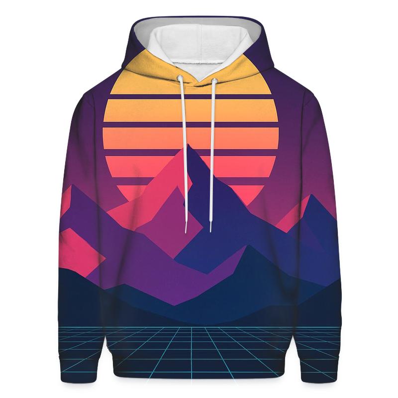 Synthwave Mountain Range zip-up hoodies