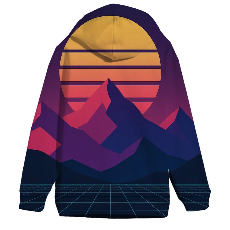 Synthwave Mountain Range zip-up hoodies