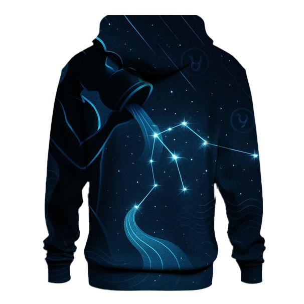 Aquarius Holographic Starfall Waves printed hoodies