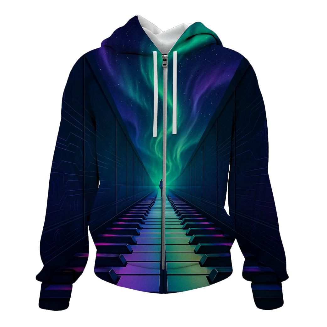 Aurora Synthwave Hall zip-up hoodies