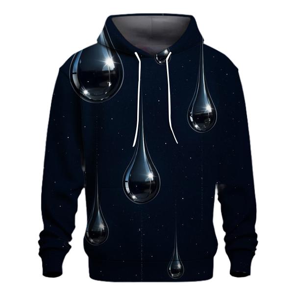 Starlit Chrome Droplets lightweight hoodies