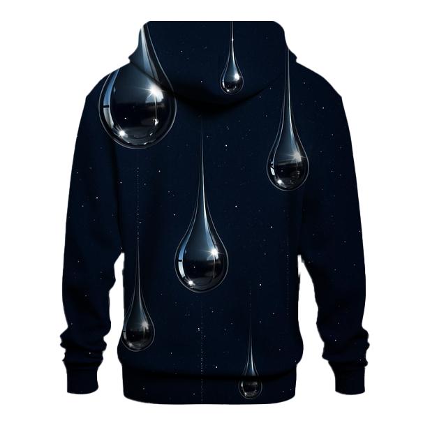 Starlit Chrome Droplets lightweight hoodies