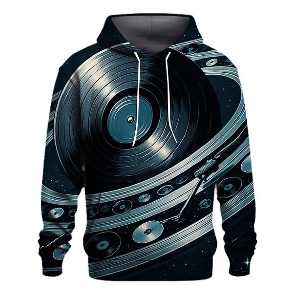 Orbiting Turntable Rings hoodie styles