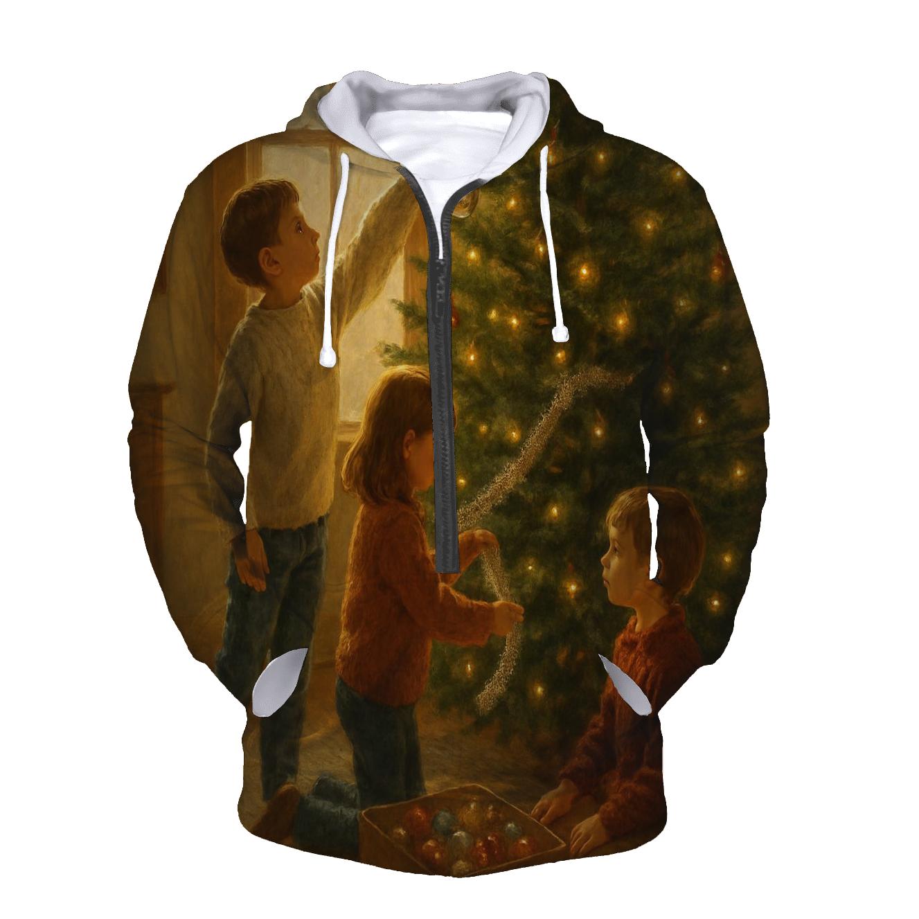 Children Decorating The Christmas Tree hoodie styles