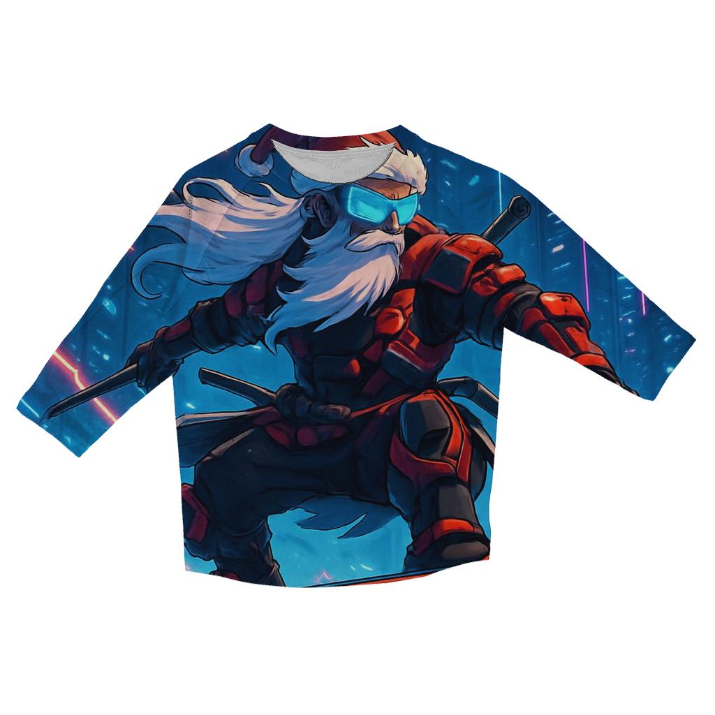 Street Samurai Santa Drift trendy 3/4 sleeve tops