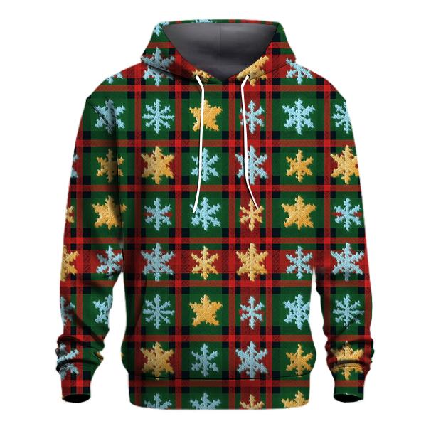 Starflake Confetti Plaid Design printed hoodies