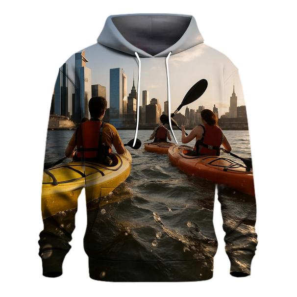 Hudson River Kayakers With Midtown Backdrop hoodie trends