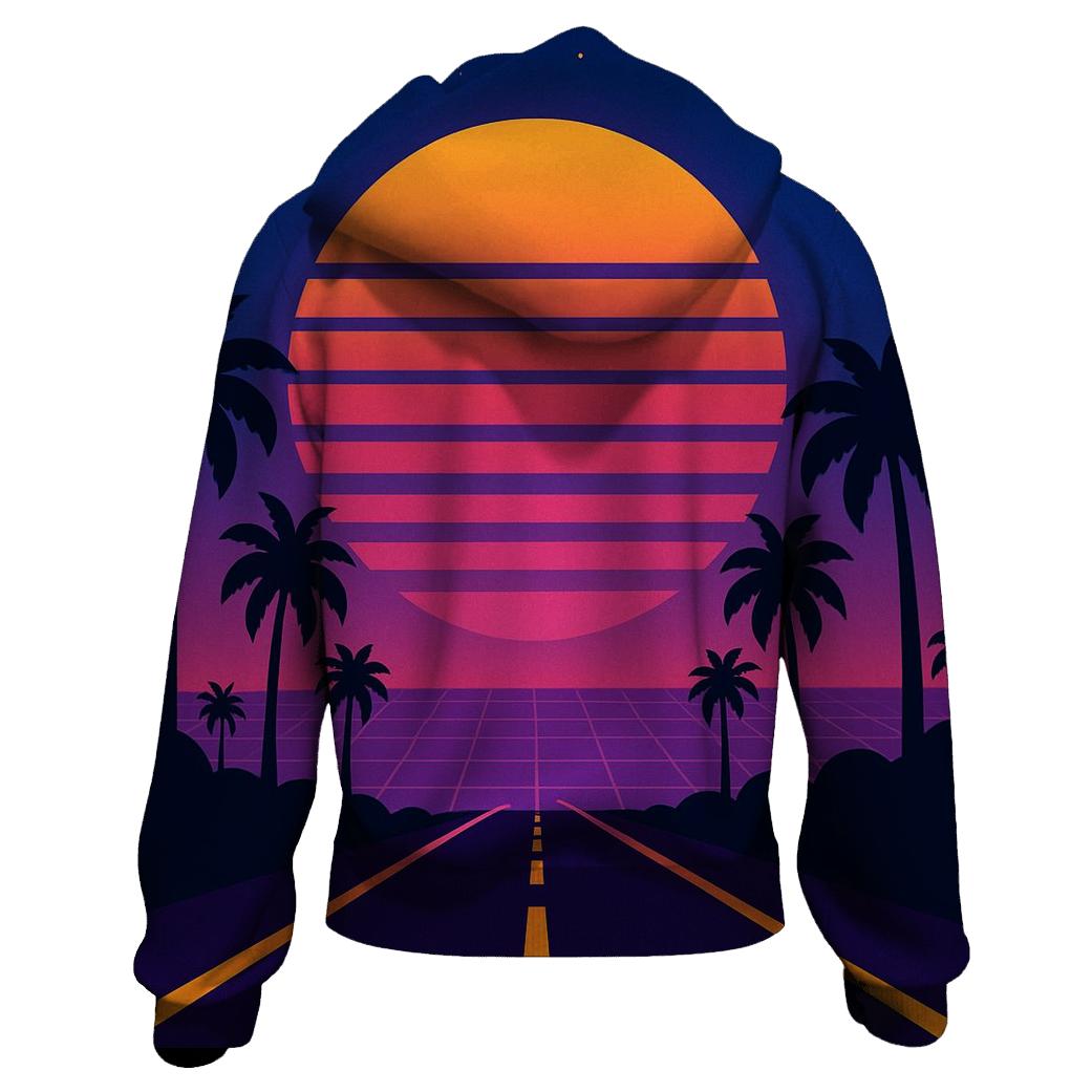 Digital Sunset Highway zip-up hoodies