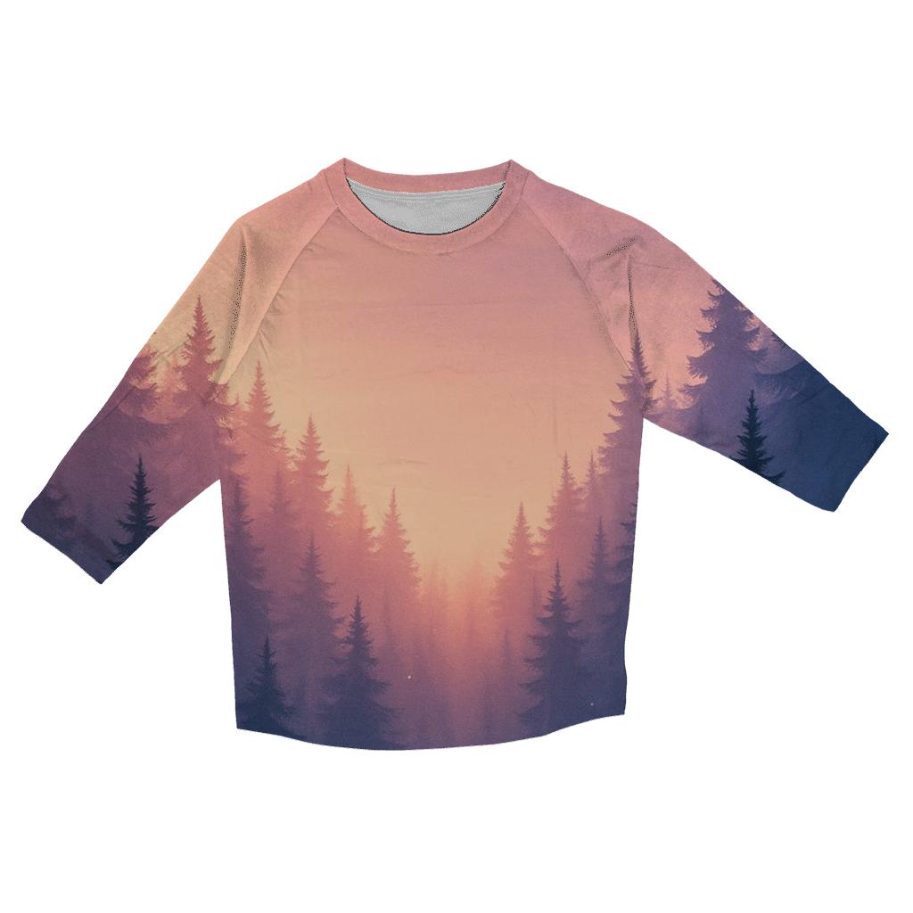 Whispers Of The Dusk Forest printed three quarter sleeve shirts