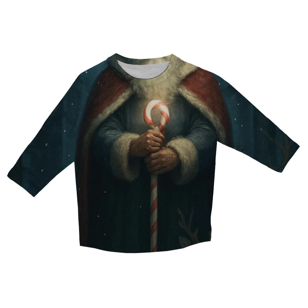 Midnight Forest Santa Guardian designer 3/4 sleeve blouses