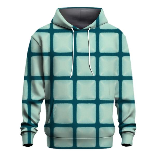 Teal Itajime Window Grid hoodie styles