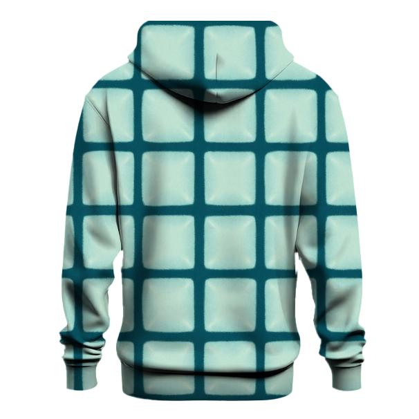 Teal Itajime Window Grid hoodie styles