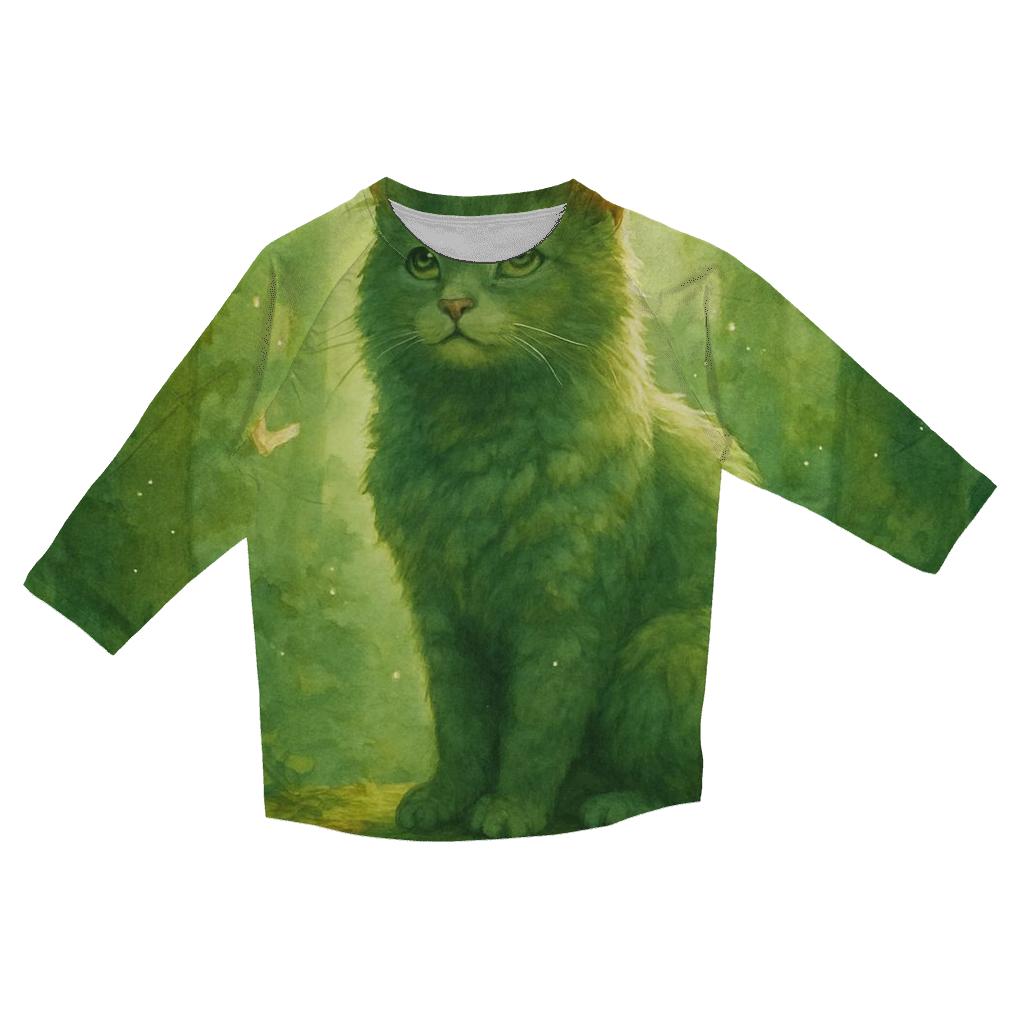 Forest Spirit Antler Cat stylish quarter sleeve tops