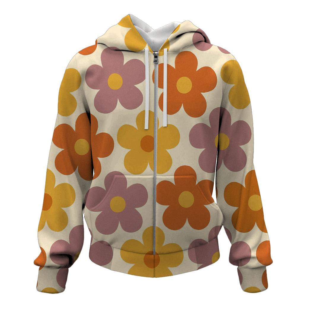 Funky Flower Wallpaper Tiles graphic hoodies