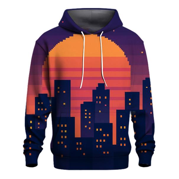 Pixel City Sundown zip-up hoodies