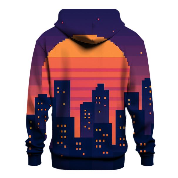 Pixel City Sundown zip-up hoodies