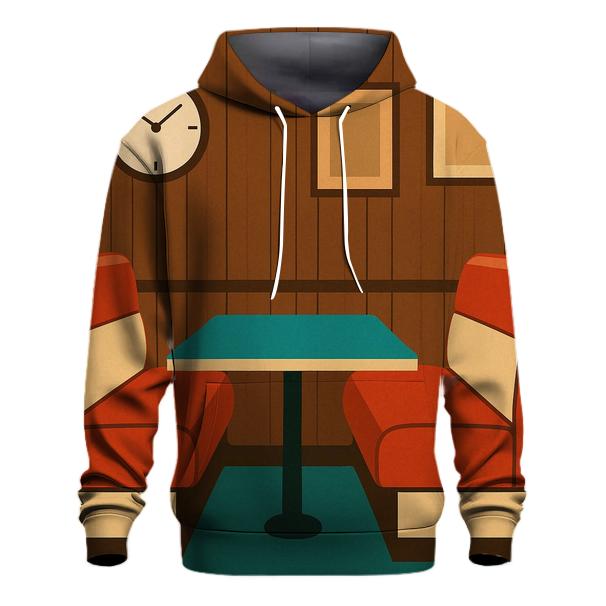 Retro Diner Booth Stripes designer hoodies