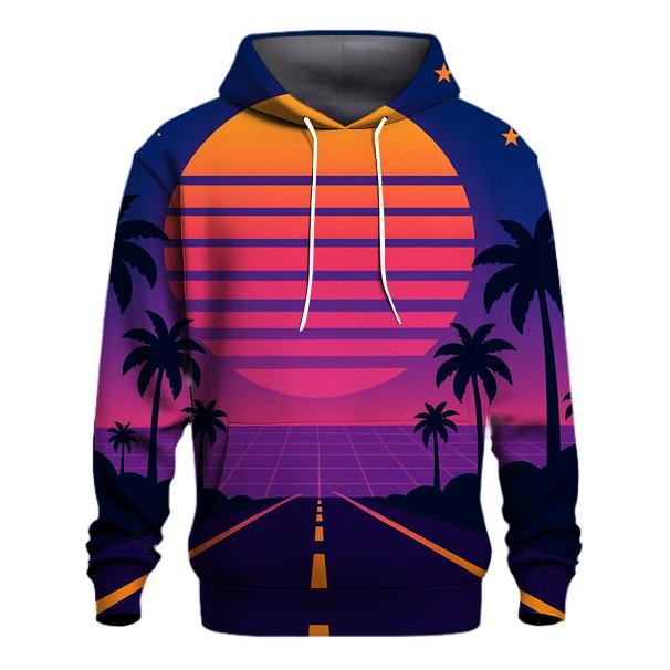 Digital Sunset Highway graphic hoodies