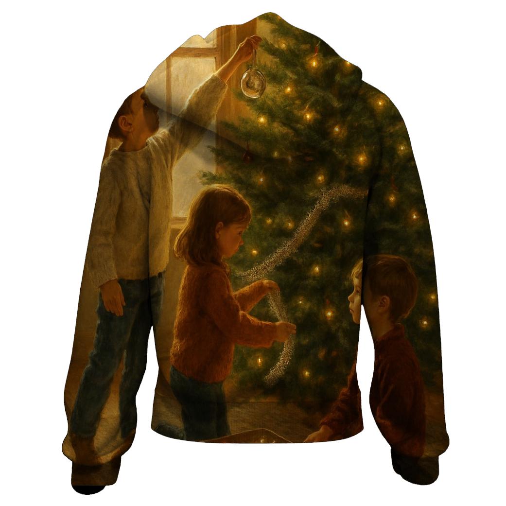 Children Decorating The Christmas Tree custom hoodies
