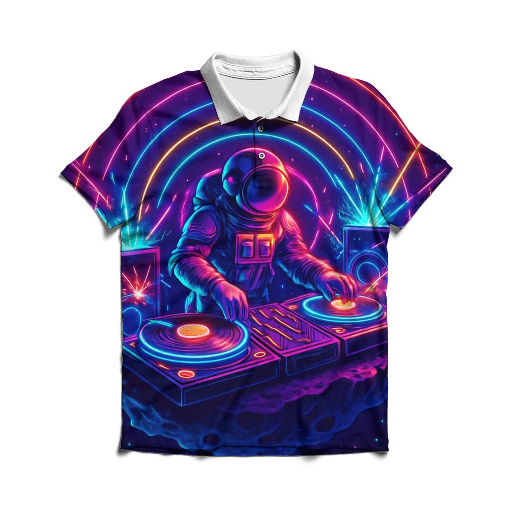 Astral DJ Of Neon Orbits custom polo shirts