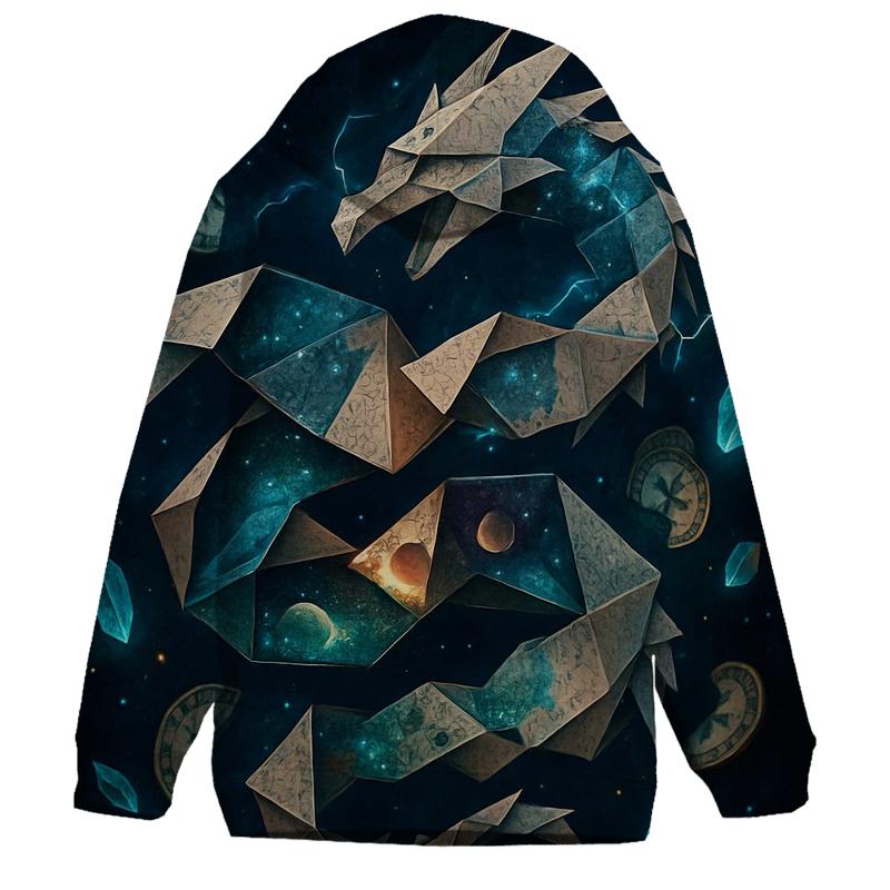 Quantum Origami Dragon designer hoodies