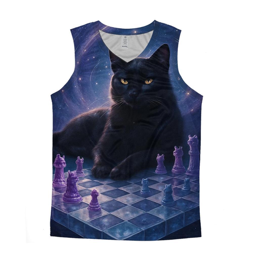 Astral Chess Master Cat cotton sleeveless tops