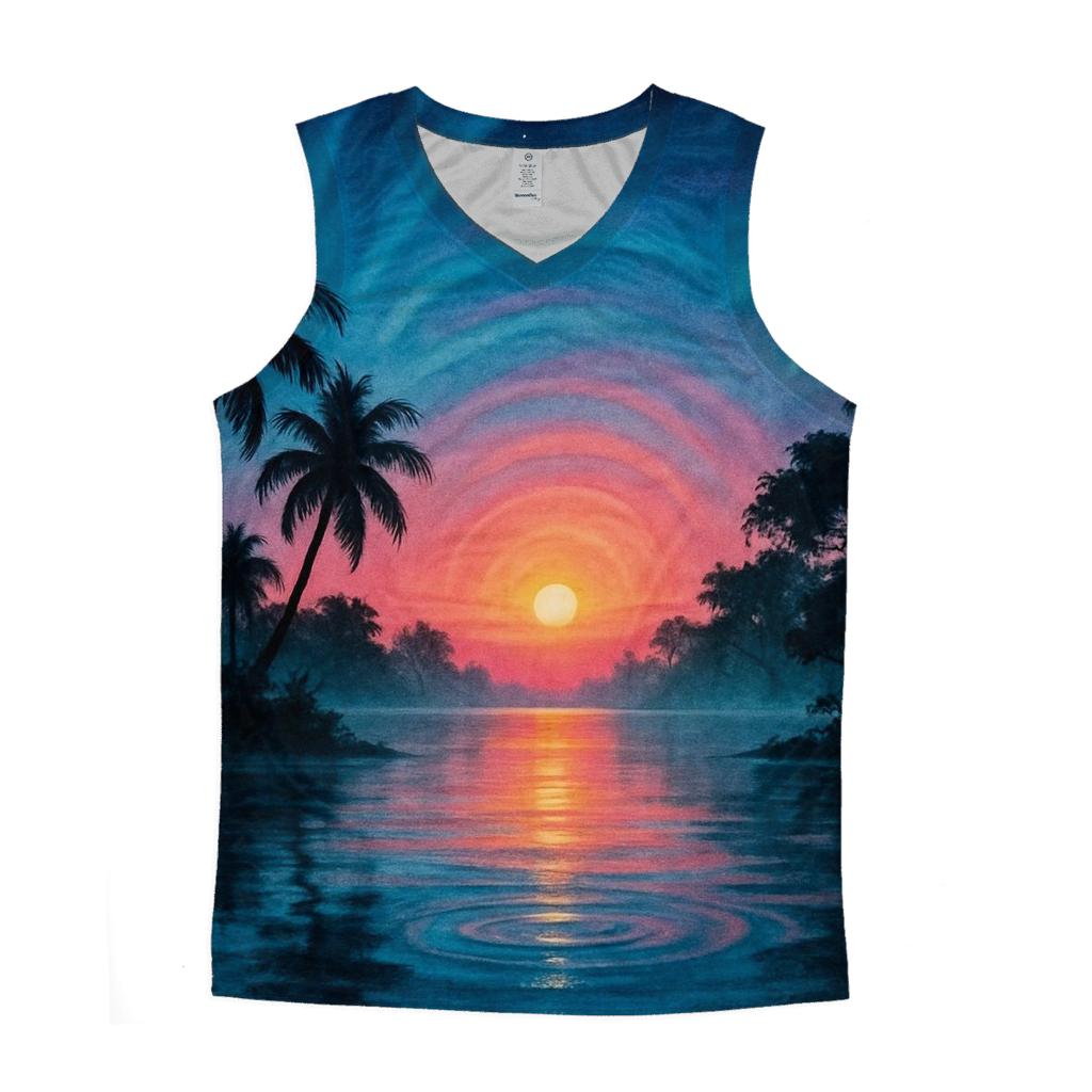 Aurora Lagoon Sundown personalized athletic tanks
