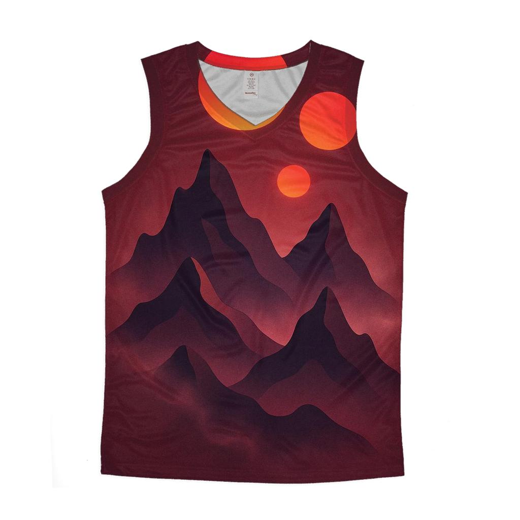 Crimson Peaks And Floating Suns trendy fitted tank tops