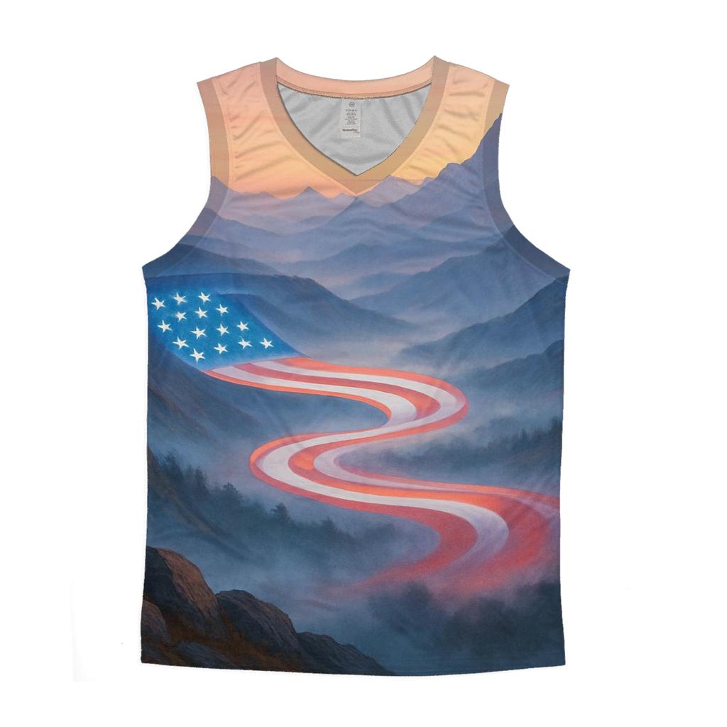 Mountain Dawn Ribbon Of Stripes casual summer tank tops