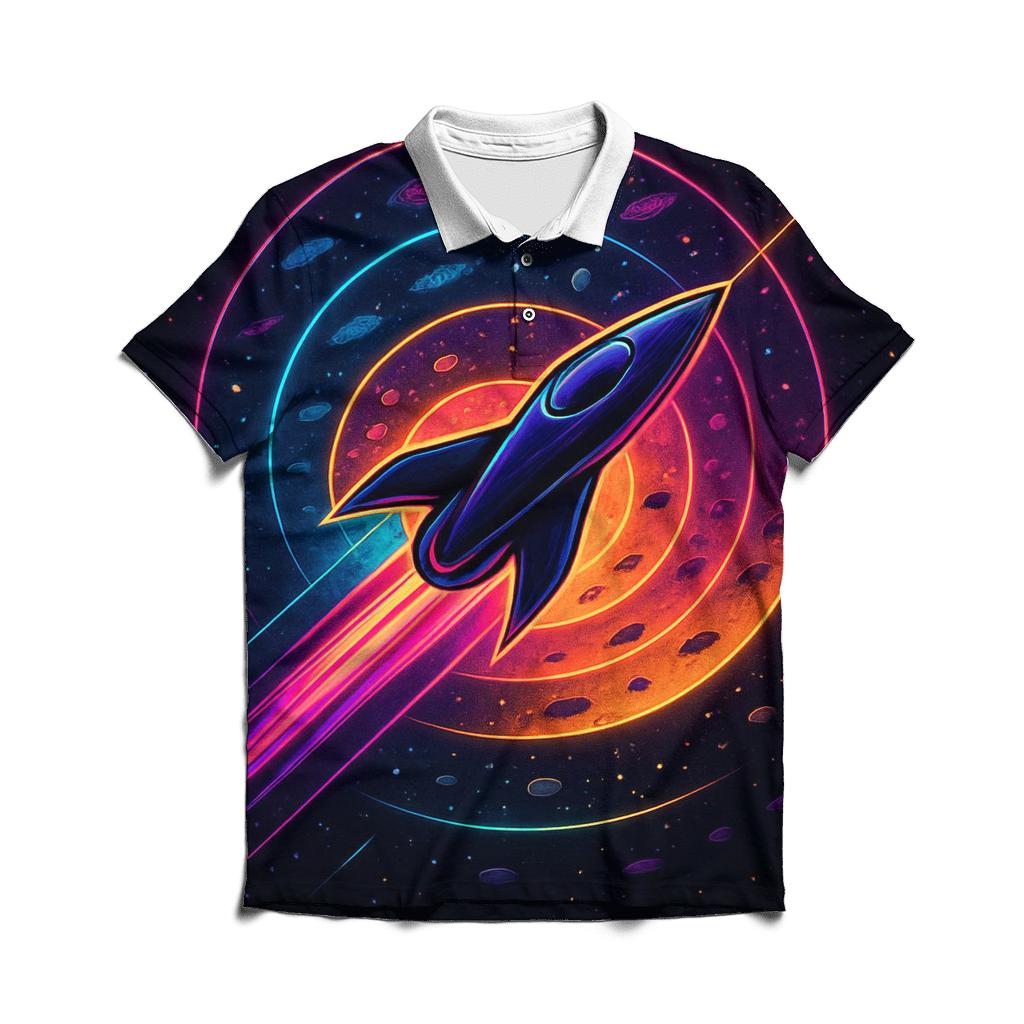 Neon Rings Of The Time Voyager personalized polo shirts