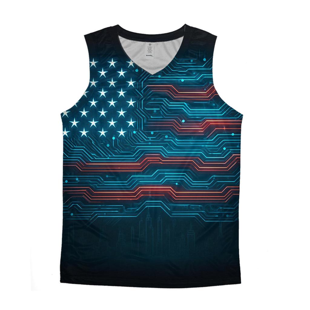 Circuit Flag Digital Frontier stylish racerback tanks