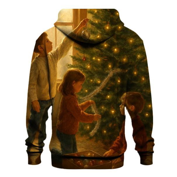 Children Decorating The Christmas Tree premium hoodies