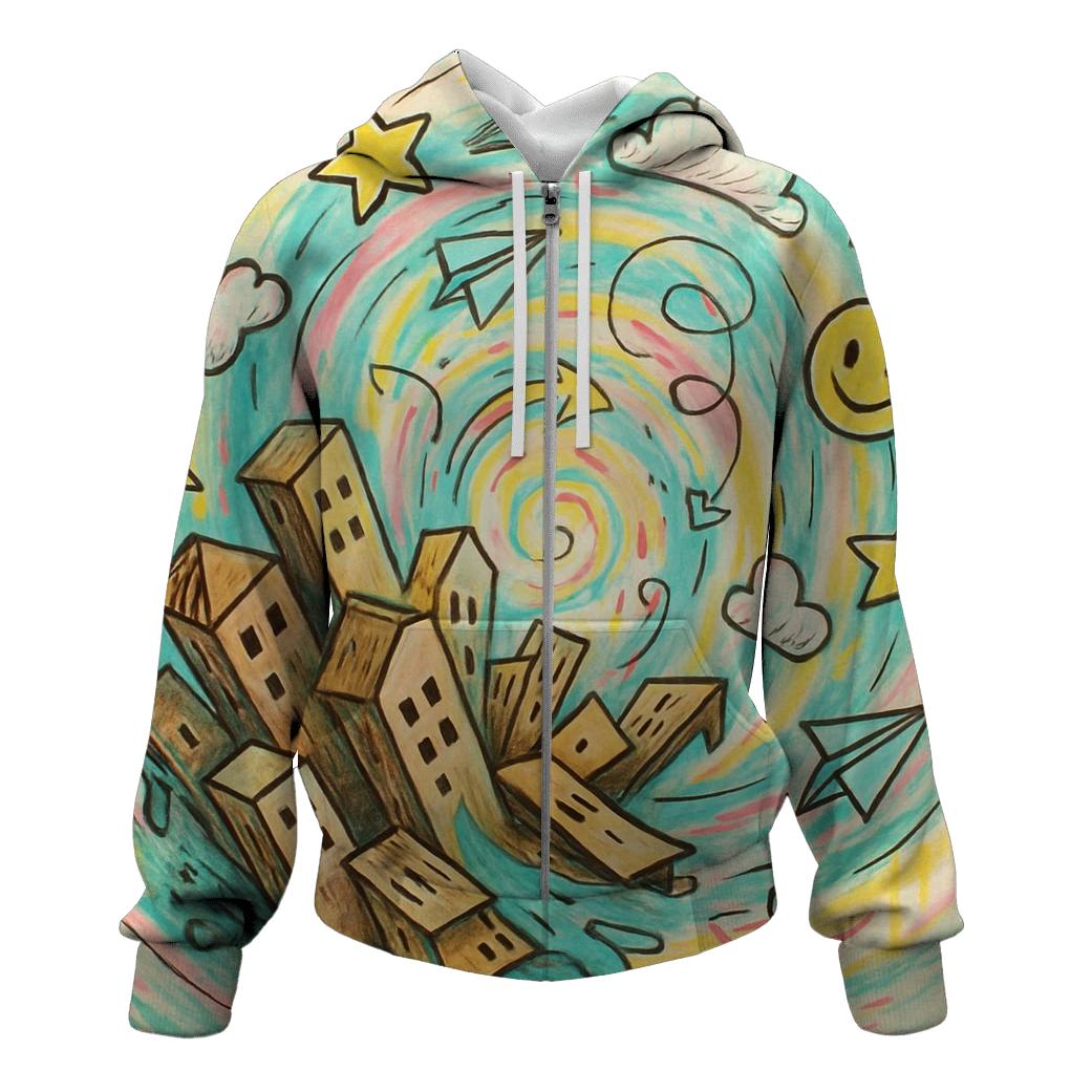 Whirlwind Cardboard City embroidered hoodies