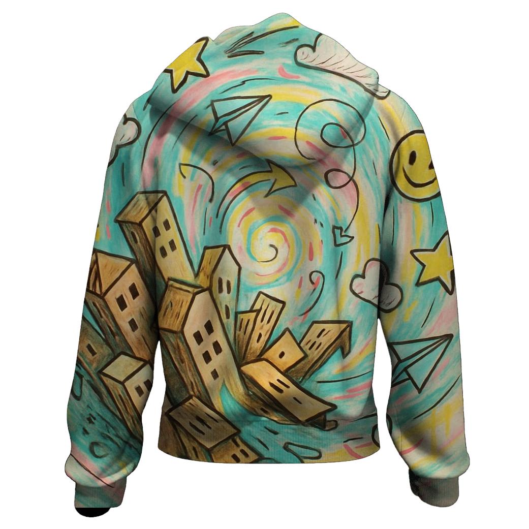 Whirlwind Cardboard City embroidered hoodies