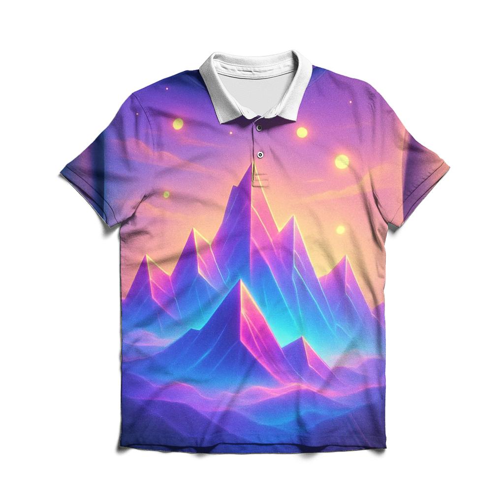 Prismatic Drift Mountains personalized polo shirts