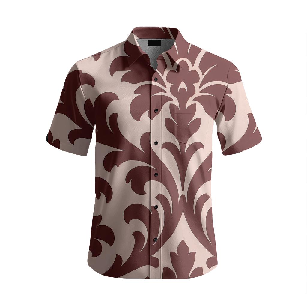 Ornate Damask Silhouette Panel custom embroidered shirts