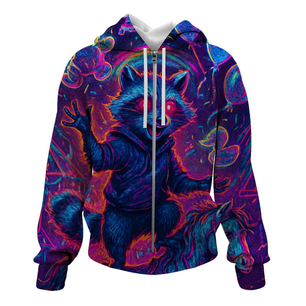 Glitch Carnival Raccoon heavyweight hoodies