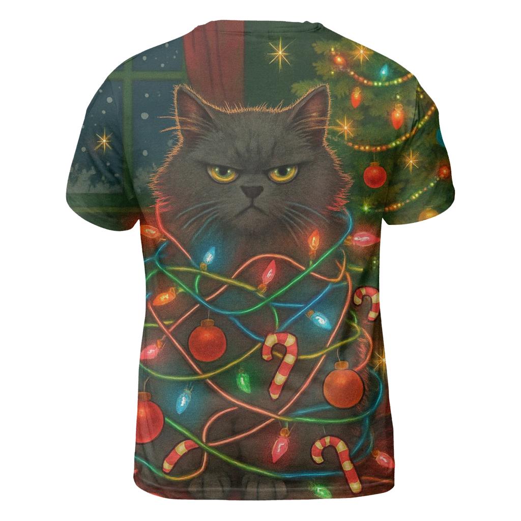 Grumpy Cat Christmas Light Tangle designer pattern shirts