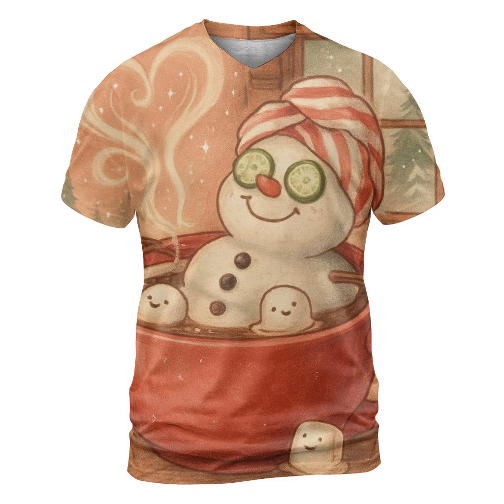 Snowman Hot Cocoa Spa Day statement graphic shirts