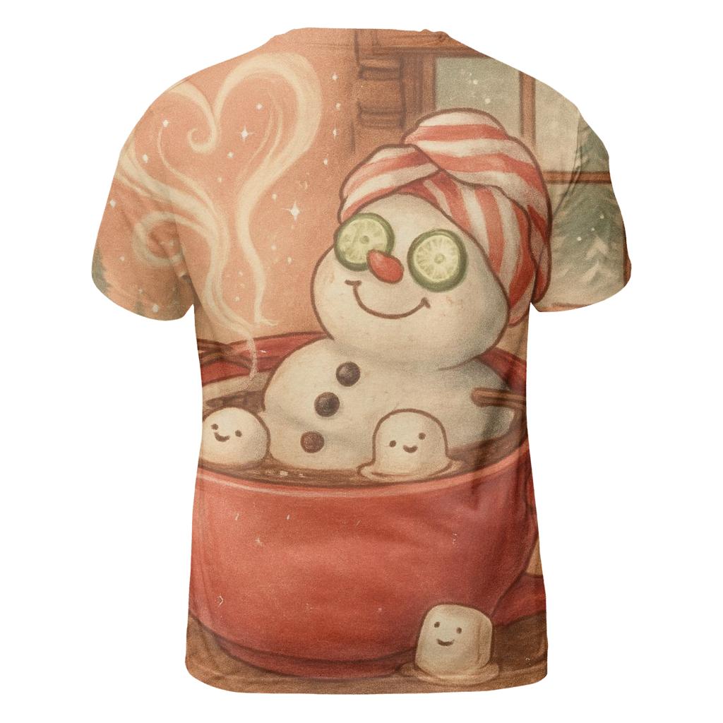 Snowman Hot Cocoa Spa Day statement graphic shirts