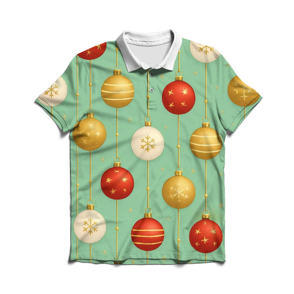 Bauble Stripe Symphony On Soft Mint personalized polo shirts