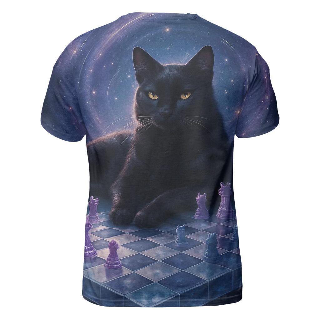 Astral Chess Master Cat statement graphic shirts