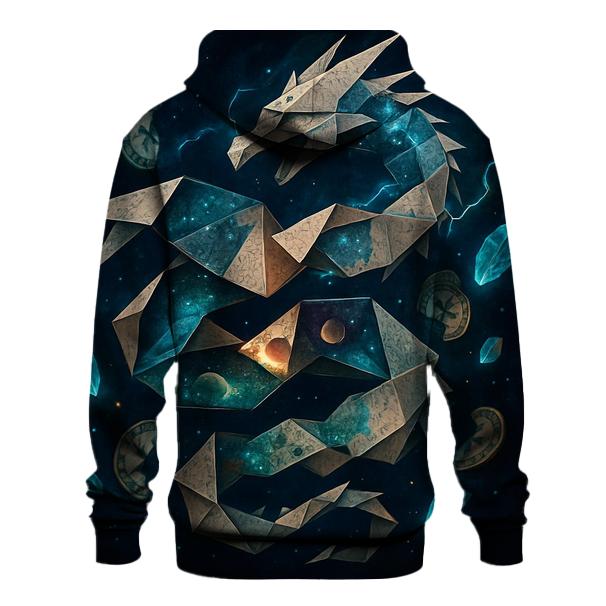 Quantum Origami Dragon zip-up hoodies