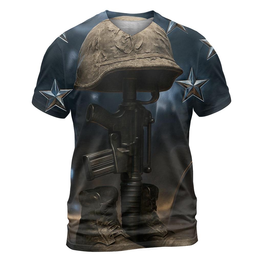 Stars Reflected In Warrior Steel statement graphic shirts