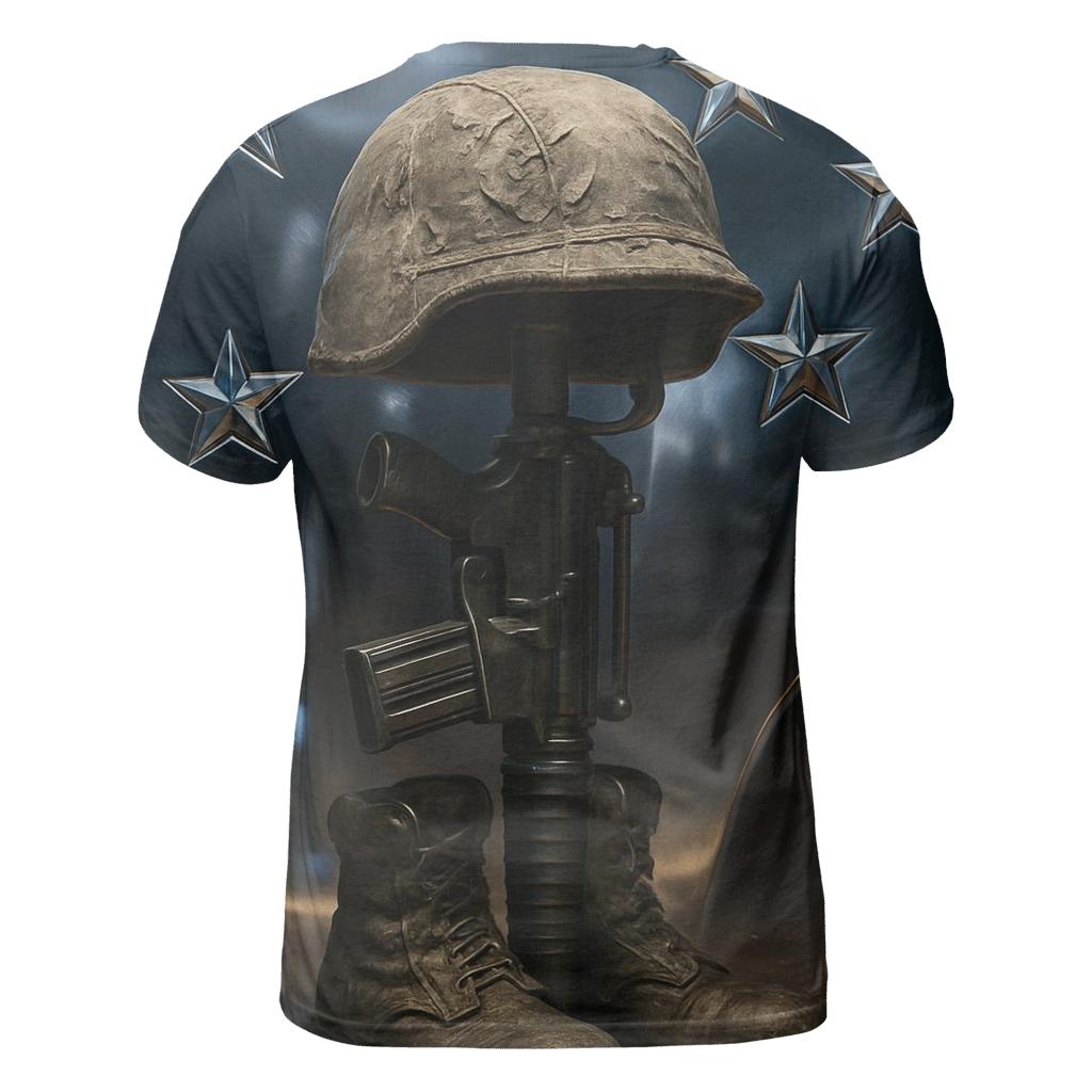 Stars Reflected In Warrior Steel statement graphic shirts