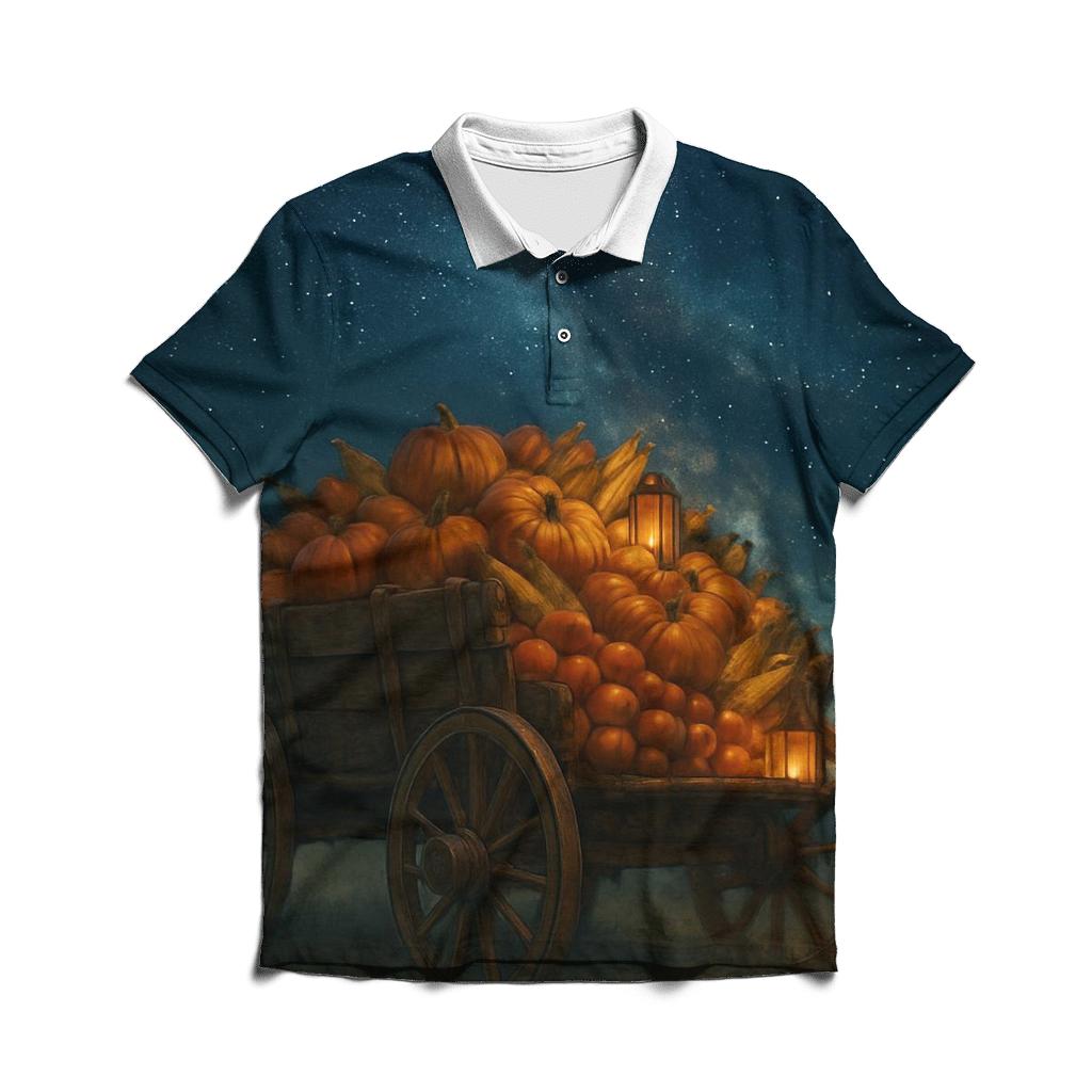 Harvest Wagon Under Starry Sky personalized polo shirts