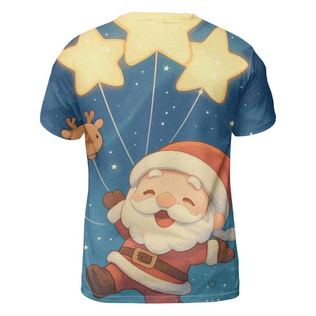 Starlit Sky Santa Balloon Parade creative print fashion shirts